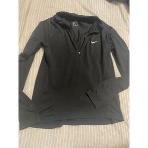 Nike Dri-FIT Womens Quarter Zip Running Top Long Sleeve Black Small